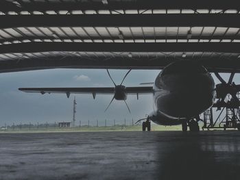 Airplane at the airport terminal