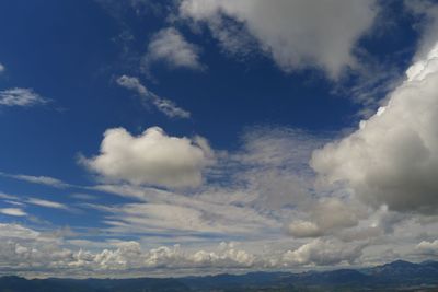 Scenic view of mountains against cloudy sky