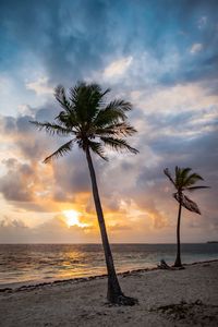 Scenic view of sea against sky at sunset