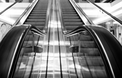 Close-up of escalator