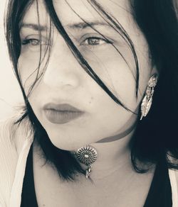 Close-up portrait of young woman