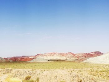 Scenic view of landscape against clear sky