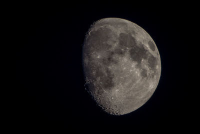 Close-up of moon against clear sky at night