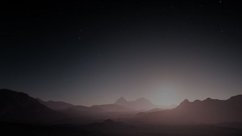 Idyllic shot of landscape against sky during sunset