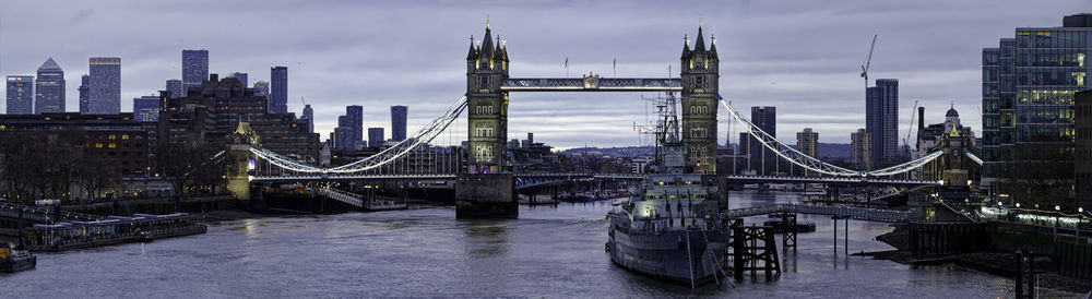 Bridge over river in city