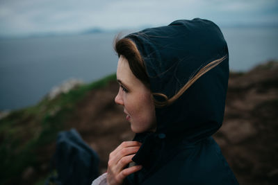 Woman looking at sea