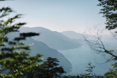Scenic view of mountains against clear sky