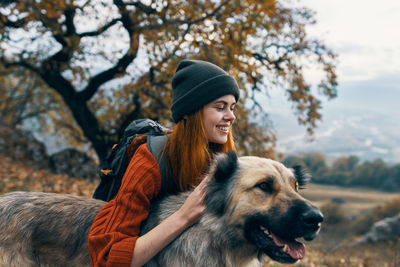 Young woman with dog