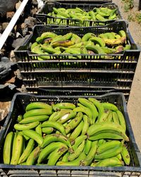 High angle view of vegetables in market