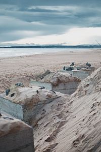 Scenic view of beach against sky