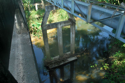 High angle view of old abandoned building