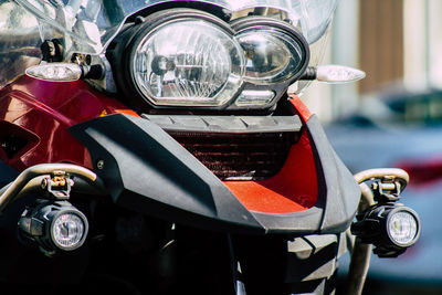 Close-up of motor scooter