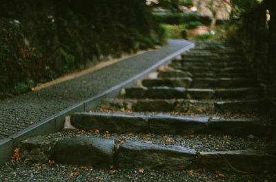 Surface level of railroad track