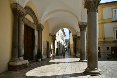 The portico of the cathedral of sant'agata dè goti, a village in the campania region of italy.