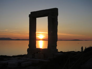 Scenic view of sea at sunset