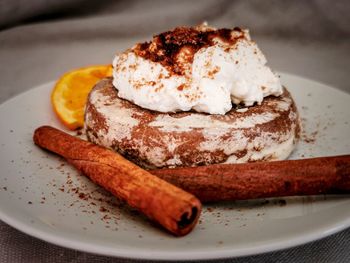 Close-up of dessert in plate