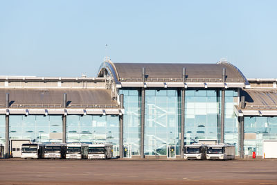 Low angle view of building against clear sky