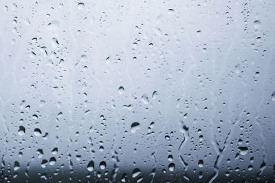 Full frame shot of wet glass window