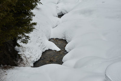 Close-up of frozen water