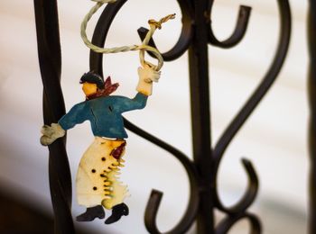 Close-up of metal hanging