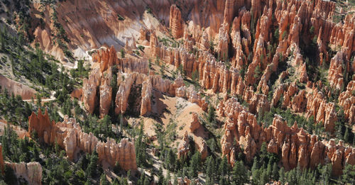 High angle view of rock formations