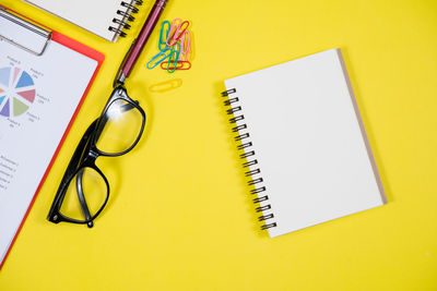 High angle view of pen on table