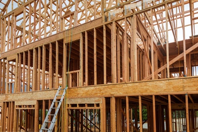 Low angle view of building under construction