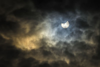 Low angle view of moon against sky