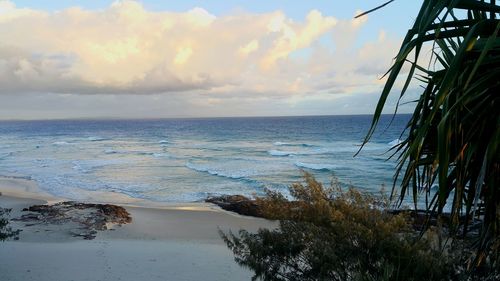 Scenic view of sea at sunset