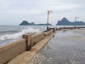 Scenic view of beach against sky