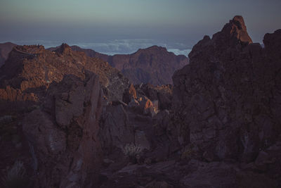 Rock formations against sky