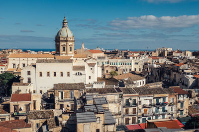 High angle view of palermo cityscape