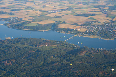 Aerial view of agricultural field