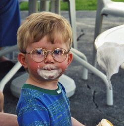 Portrait of boy with horse