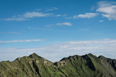 Low angle view of mountain against sky