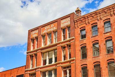 Low angle view of building against sky