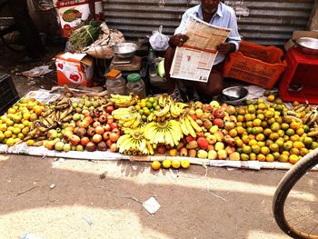 Fruits for sale at market stall