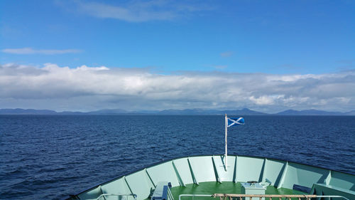 Scenic view of sea against blue sky