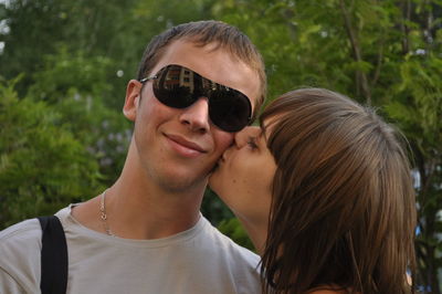 Young couple smiling