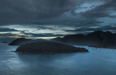 Scenic view of sea against sky at sunset