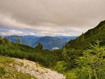 Scenic view of mountains against sky