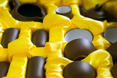 Full frame shot of yellow candies