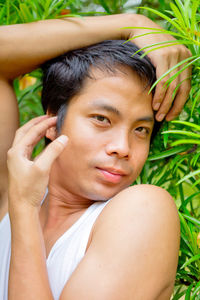 Close-up portrait of teenage girl