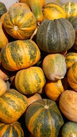 Full frame shot of pumpkins at market stall