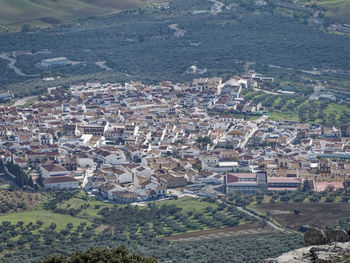 High angle shot of townscape