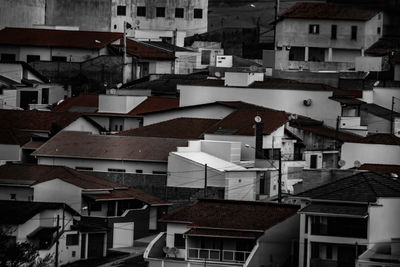 High angle view of residential buildings