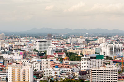 High angle view of townscape against sky