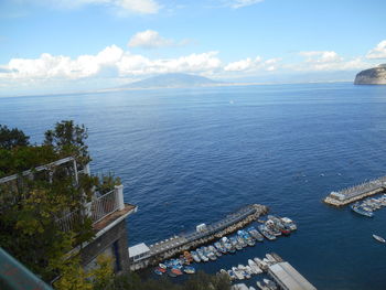 High angle view of sea against sky