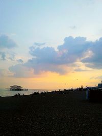 Scenic view of sea at sunset