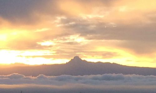Scenic view of dramatic sky during sunset